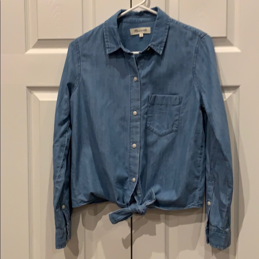 Madewell Denim Tie Top SZ Small